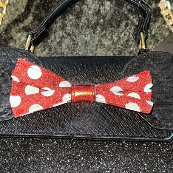 Disney Bioworld black Bag with Red Polka Dot minnie  mouse Bow - Picture 9 of 9